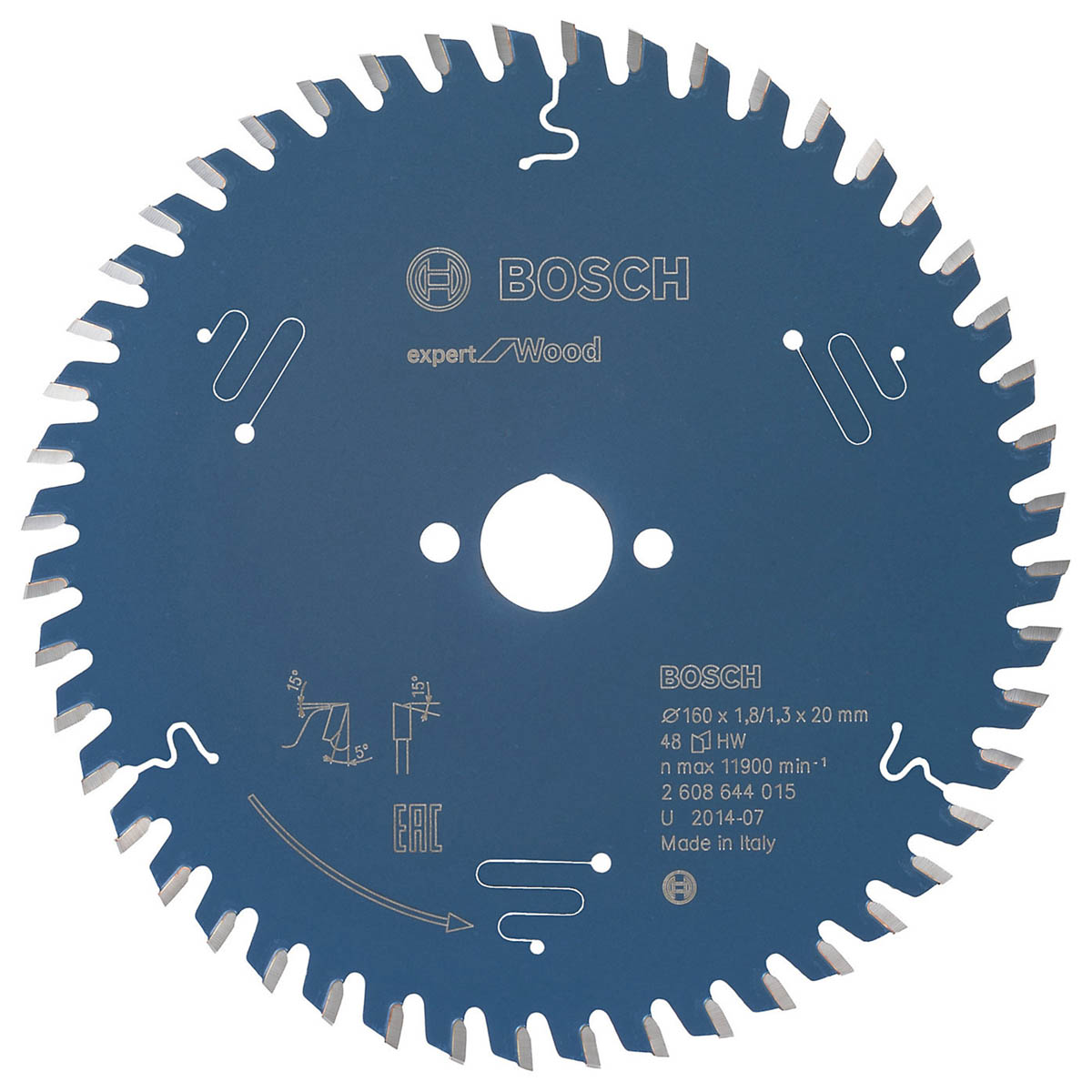 Bosch Expert Circular Saw Blade Wood Cordless Carbide Teeth 48T (Dia)160mm - Image 1