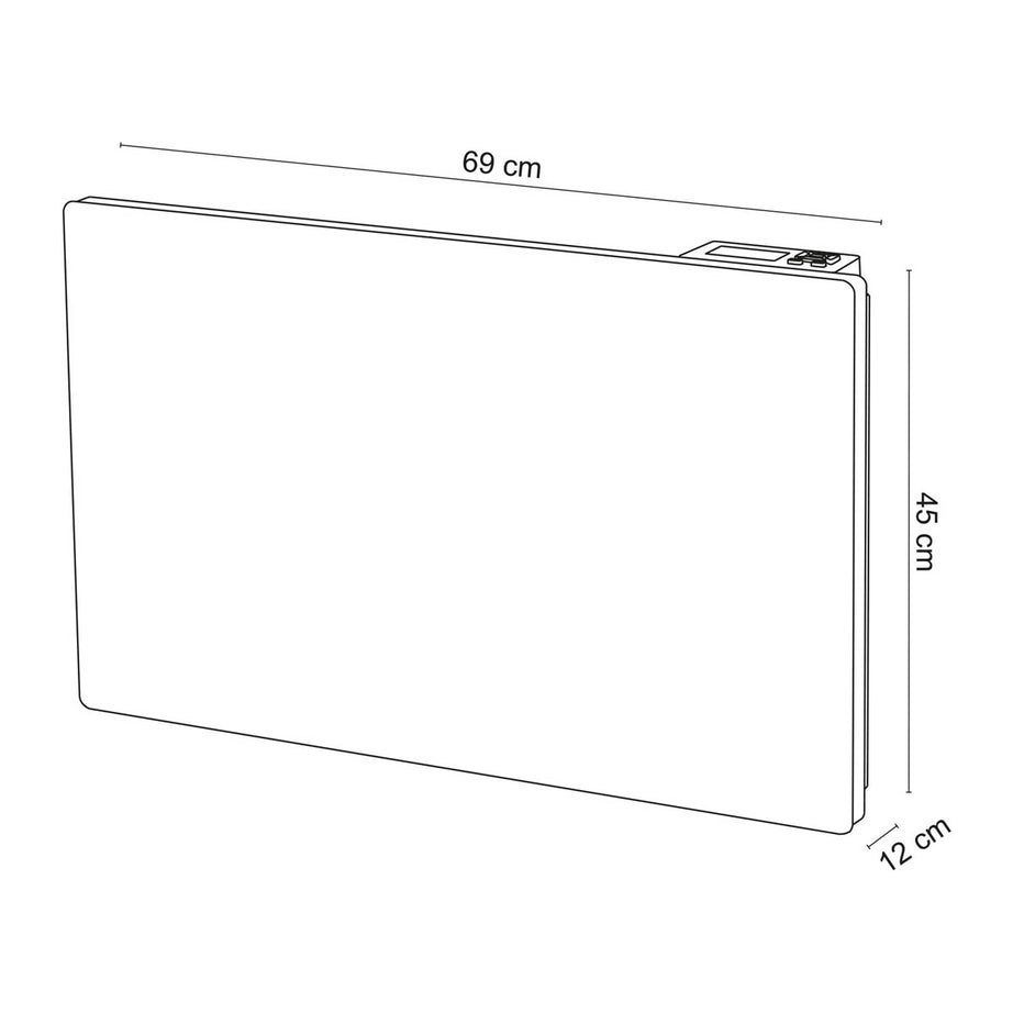 Panel Heater Radiator Electric 1500W Dark Grey Portable Thermostat Modern - Image 3