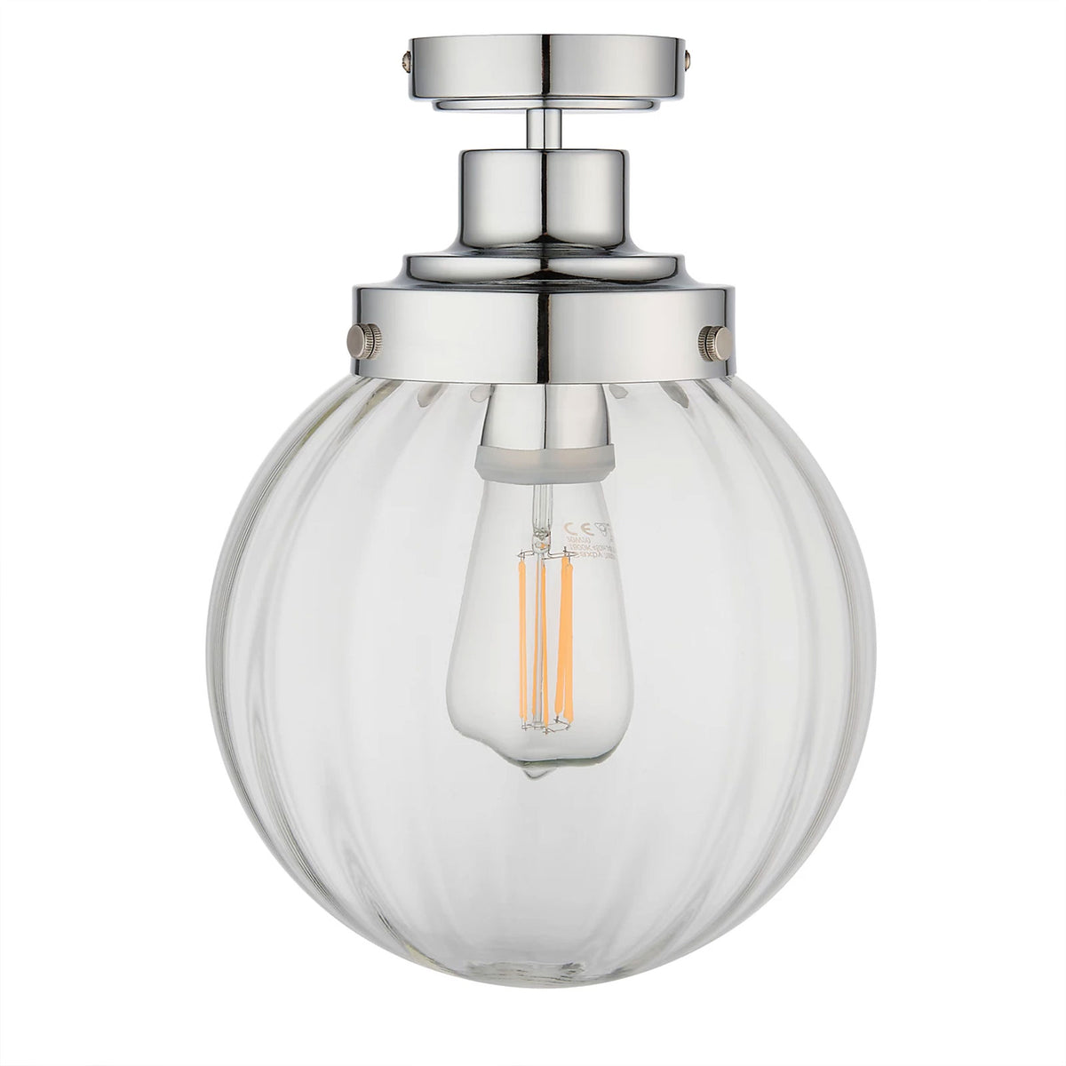 Harbour Studio Regan LED Bathroom Ceiling Light Chrome Glass IP44 - Image 2