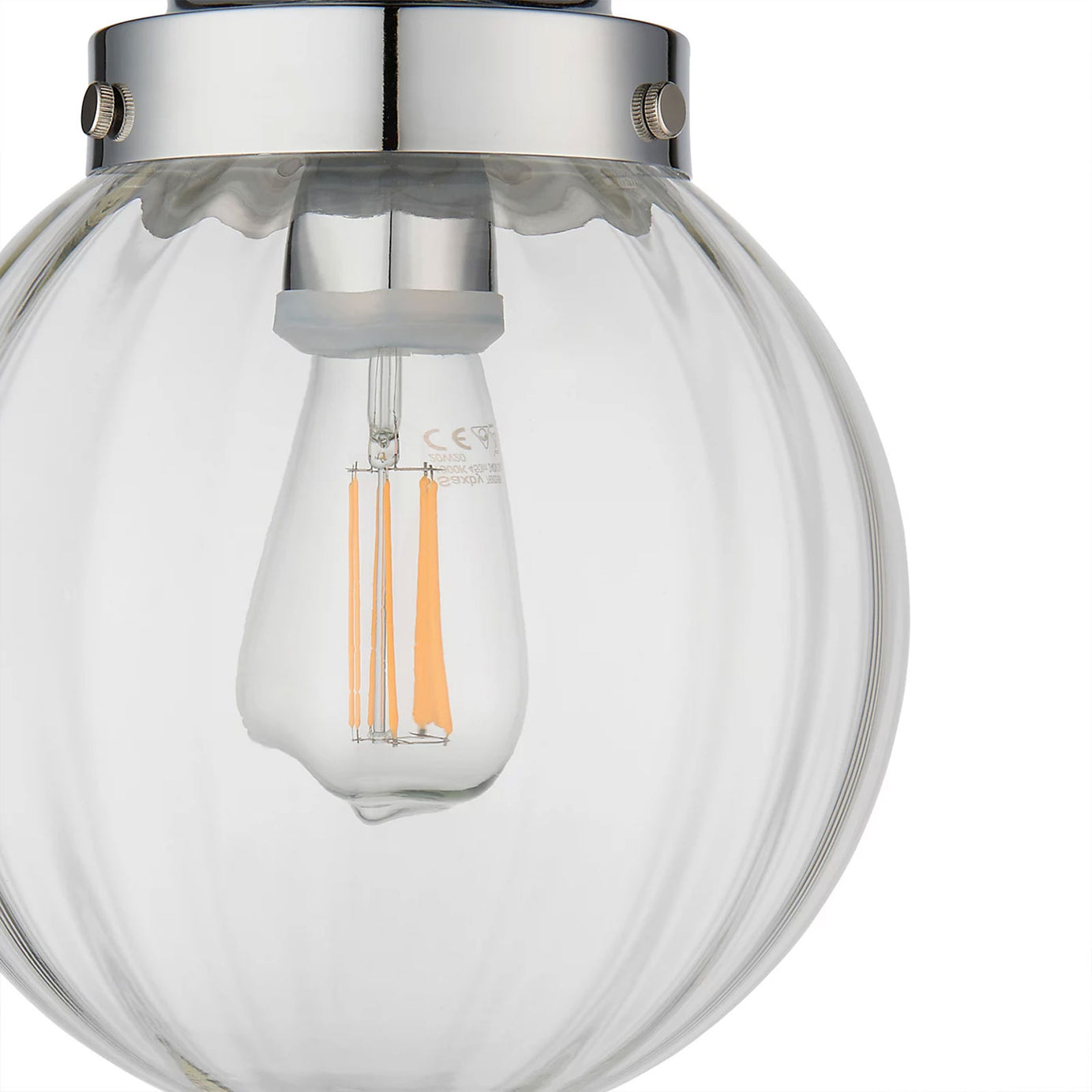 Harbour Studio Regan LED Bathroom Ceiling Light Chrome Glass IP44 - Image 5
