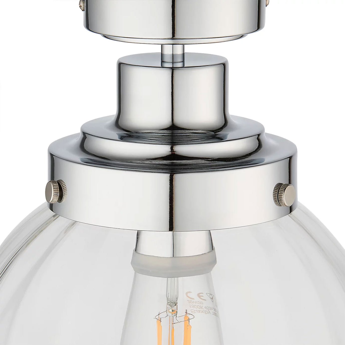 Harbour Studio Regan LED Bathroom Ceiling Light Chrome Glass IP44 - Image 6