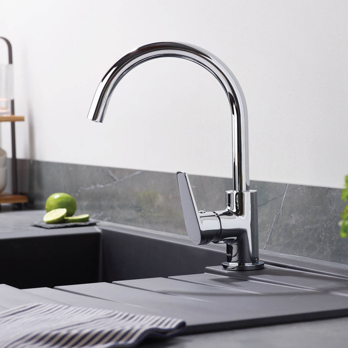 Bristan Kitchen Sink Tap Monobloc Mixer Chrome Single Lever Swivel Spout Faucet - Image 2