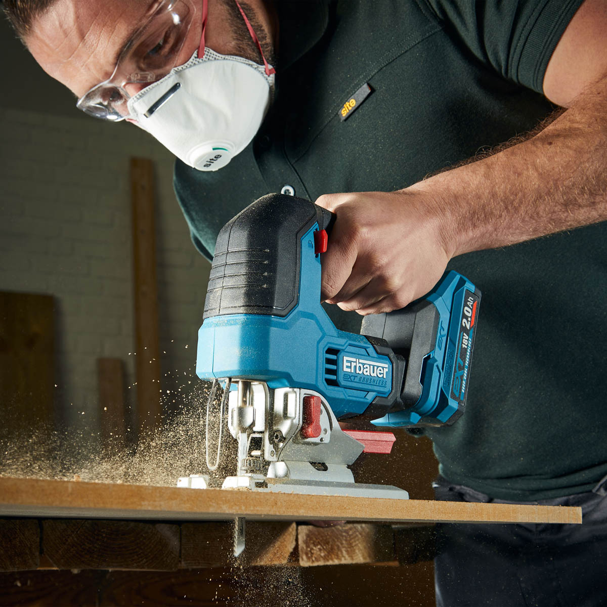 Erbauer Jigsaw Cordless 18V 4Ah Li-Ion ERI1087JSW Brushless Soft Grip Compact - Image 4