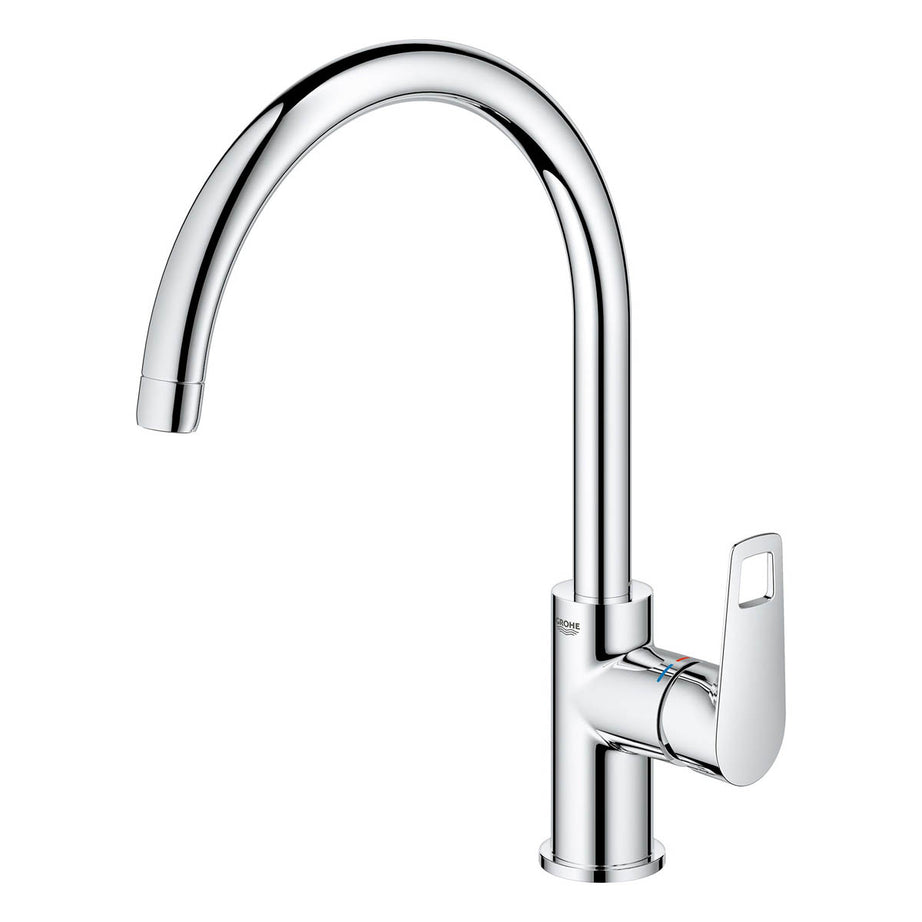 Grohe Kitchen Mixer Tap Side Lever Swivel Brass Chrome Plated Contemporary - Image 4