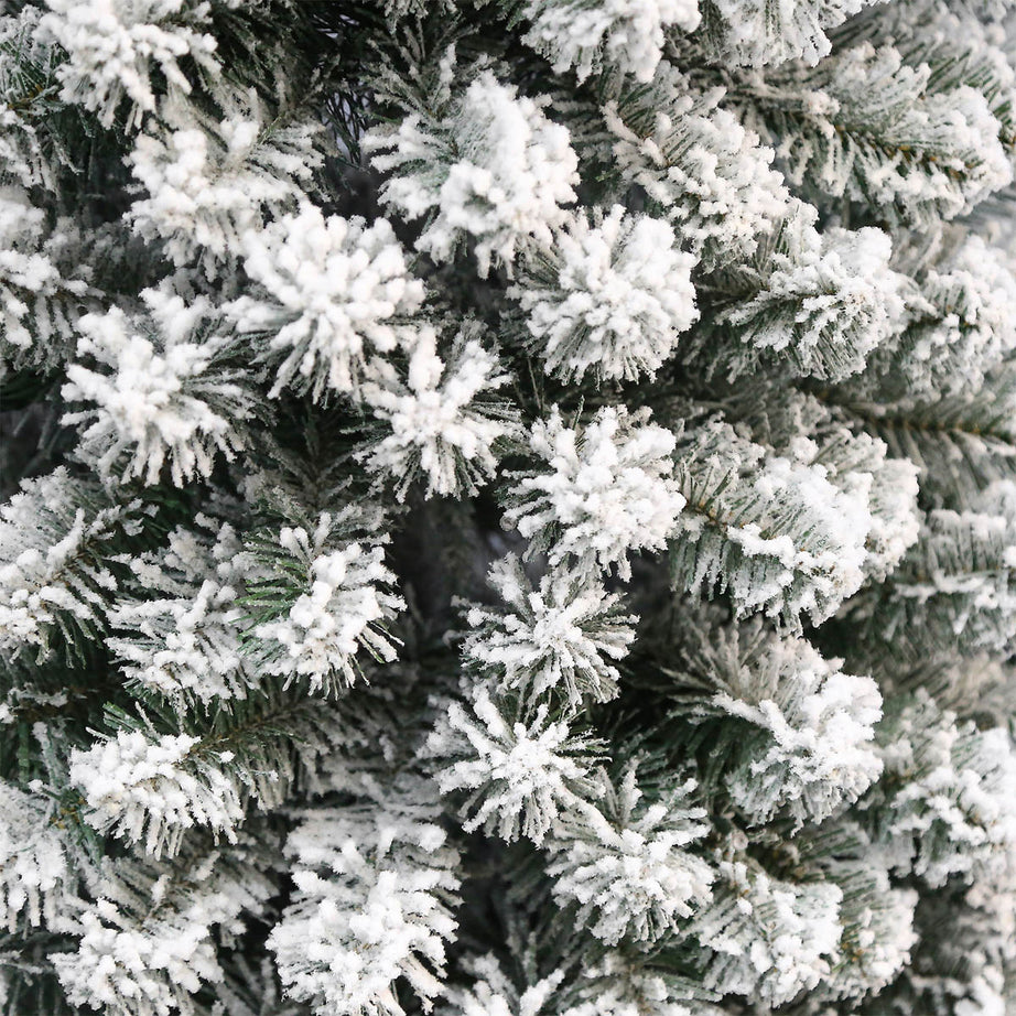 Christmas Tree 6ft Green Artificial LED Pre-lit Warm White Snow Flocked Effect - Image 9