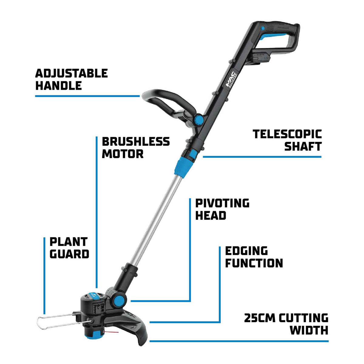 Mac Allister Grass Trimmer Cordless 18V Li-Ion MCI1198GGT Cutter Body Only - Image 2