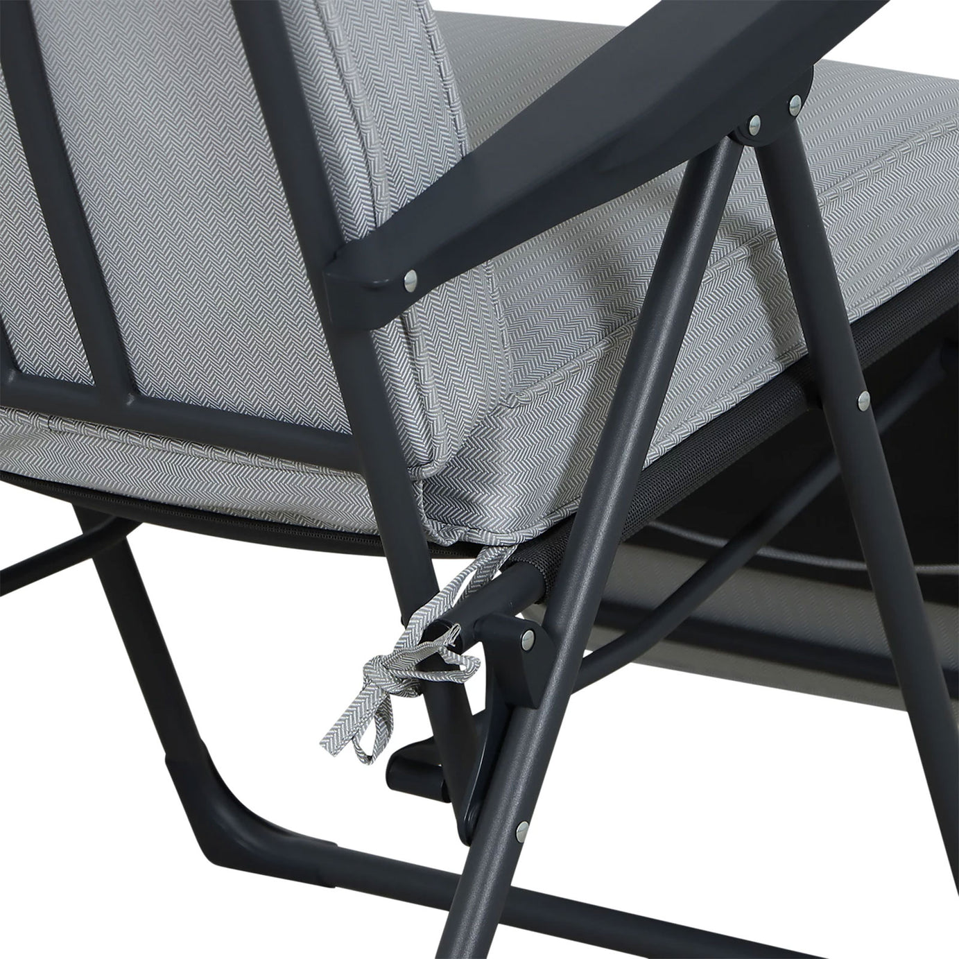 GoodHome Casima Grey Metal Recliner Outdoor Garden Lounge Chair - Image 6