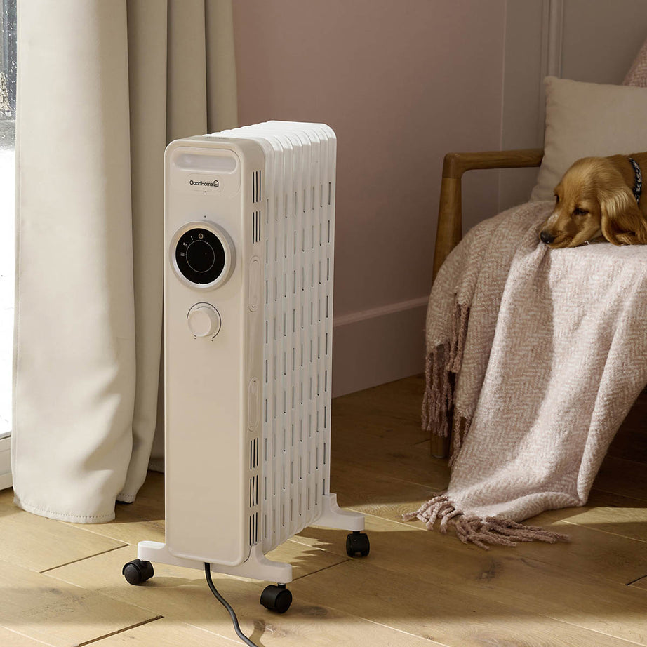 Oil Filled Radiator Electric 2000W 3 Heat Settings White Adjustable Thermostat - Image 2