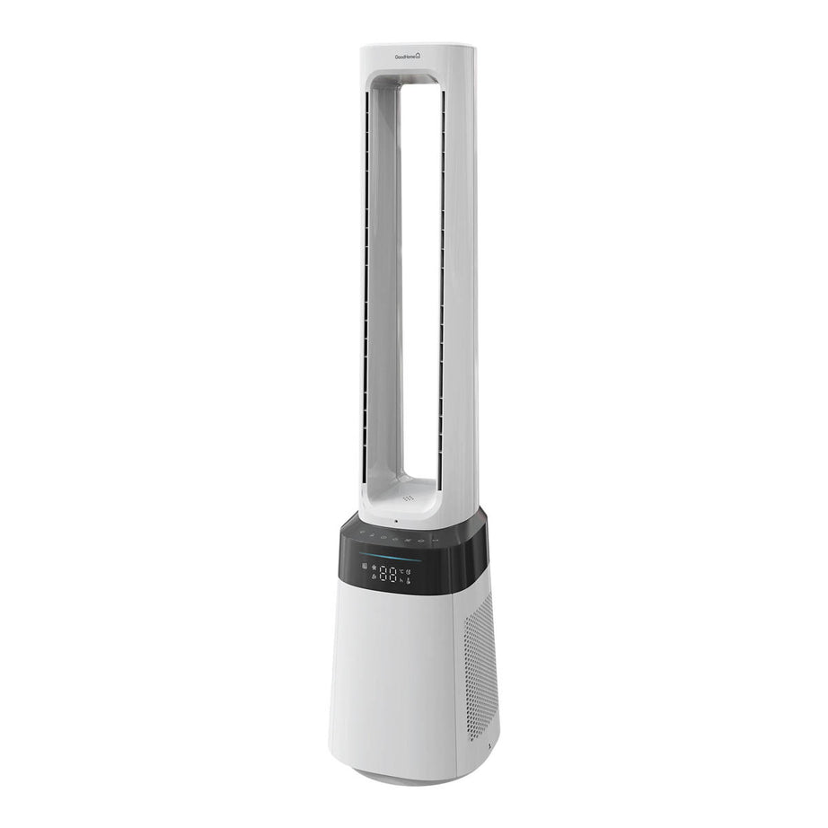 Tower Fan White Digital Remote Control Multifunctional Compact (H)105.6cm - Image 1