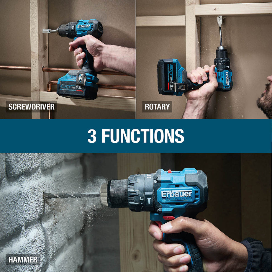 Erbauer Combi Drill Impact Driver Set 18V 2x4Ah Li-ion ERI1092COM/ERI1093IPD - Image 6