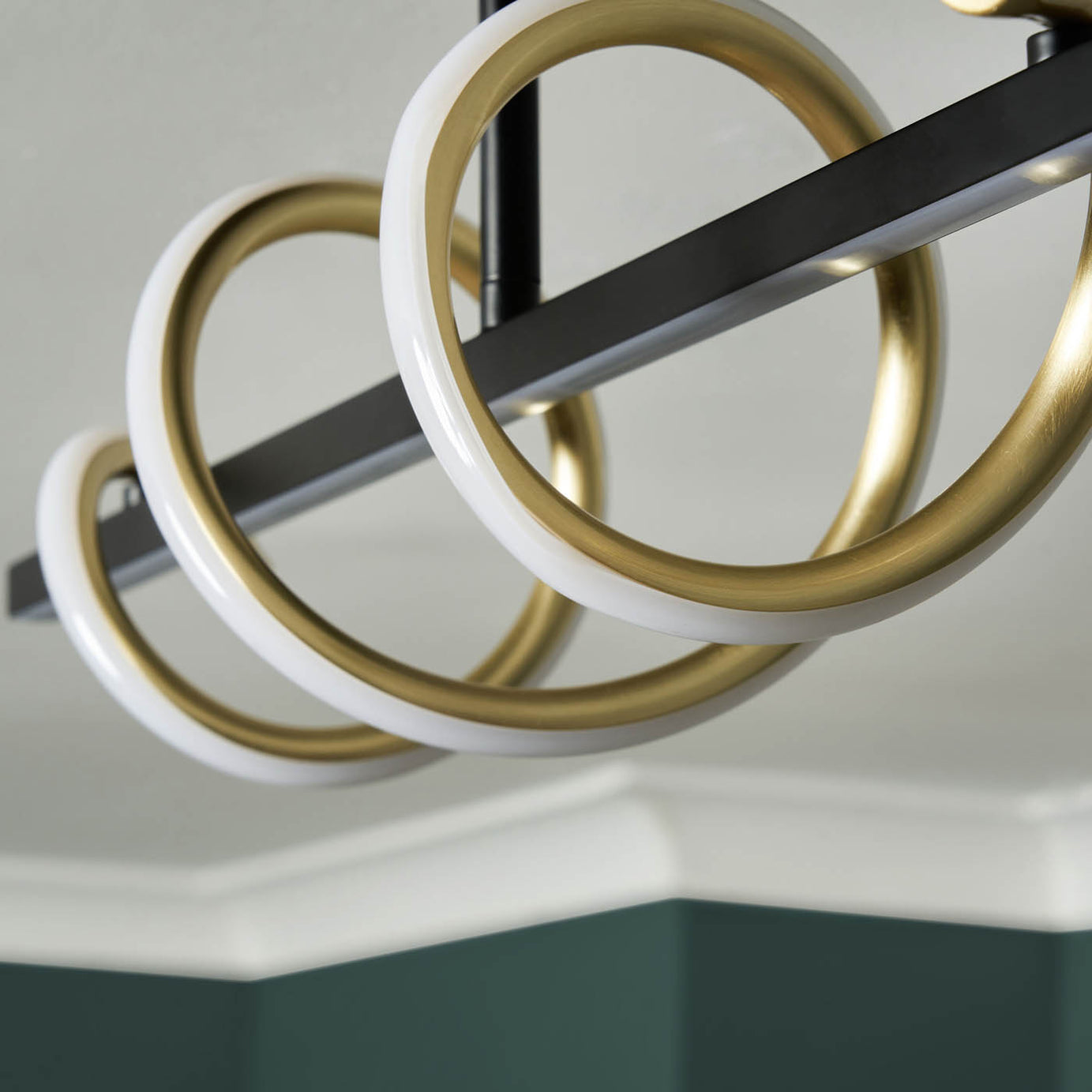 Inlight Hadston LED Ceiling light Spiral Matt Aluminium & plastic Black - Image 5