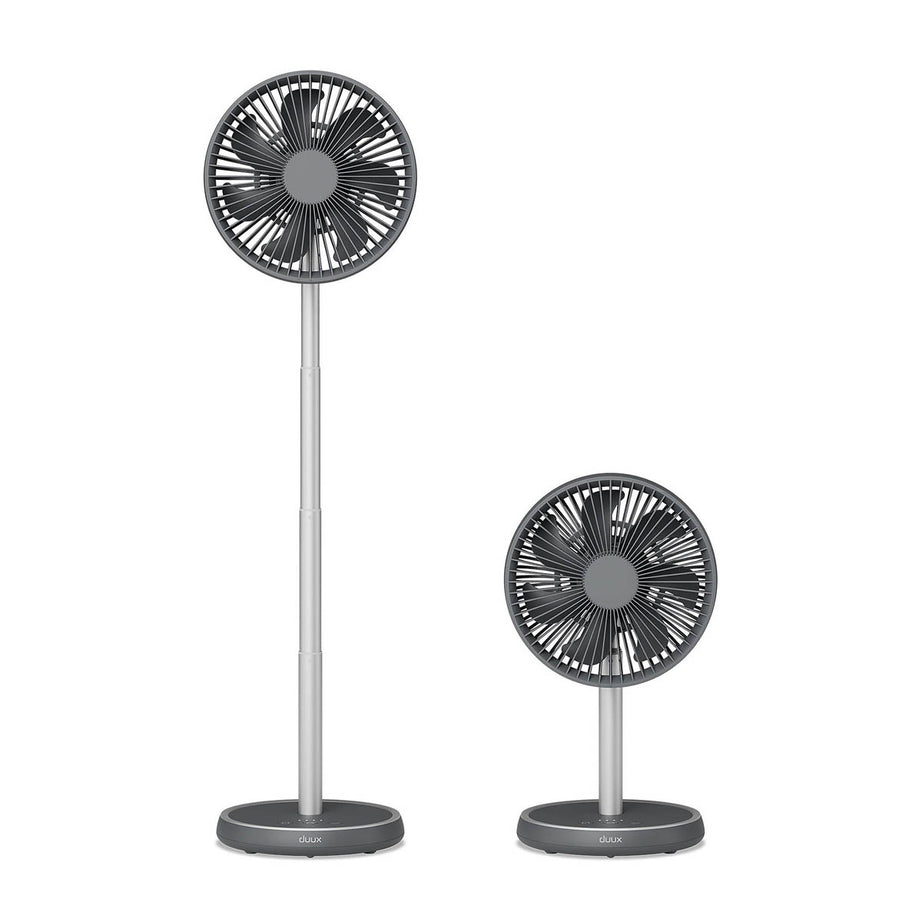 Duux Desk Fan 8" Charcoal Quiet 4 Speed Oscillating Tilting Adjustable Height - Image 1