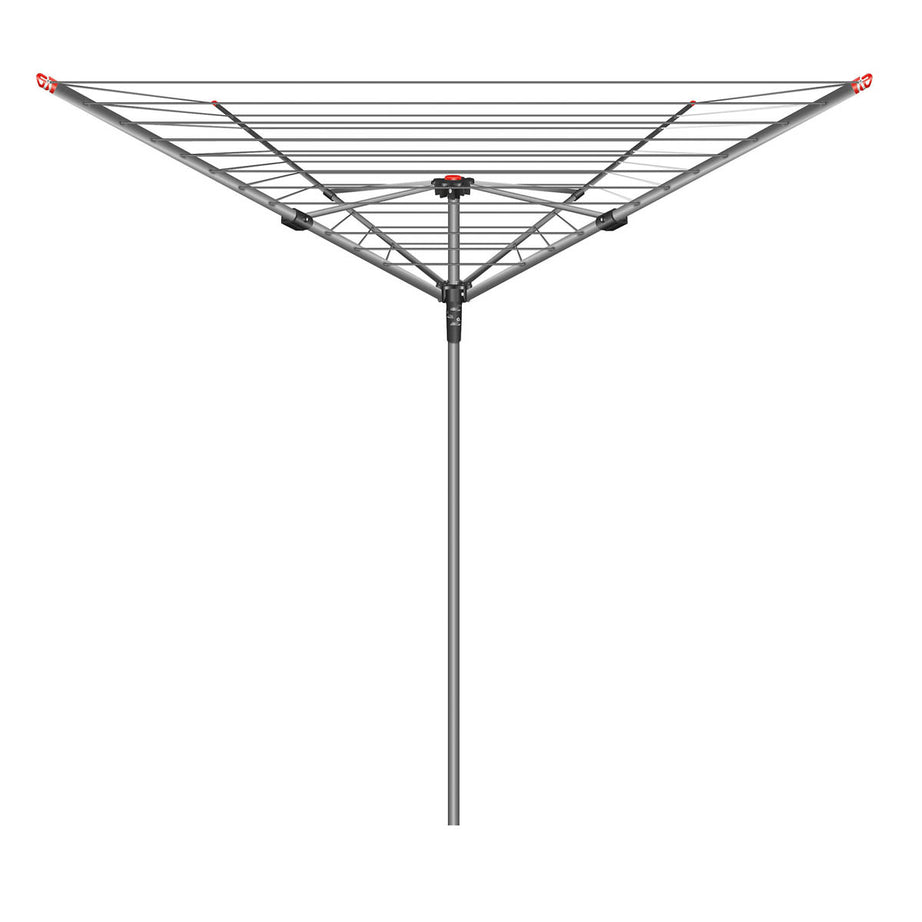 Clothes Airer Rotary Laundry Dryer Rack 4 Arm Grey Steel Outdoor Durable 50m - Image 1