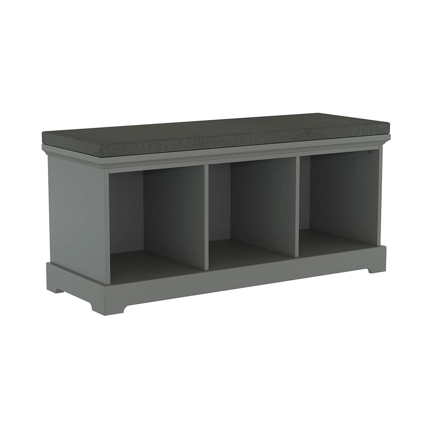 Grey 3 Pair Shoe Cabinet Bevelled Mirror Door Hallway Storage Cupboard - Image 1