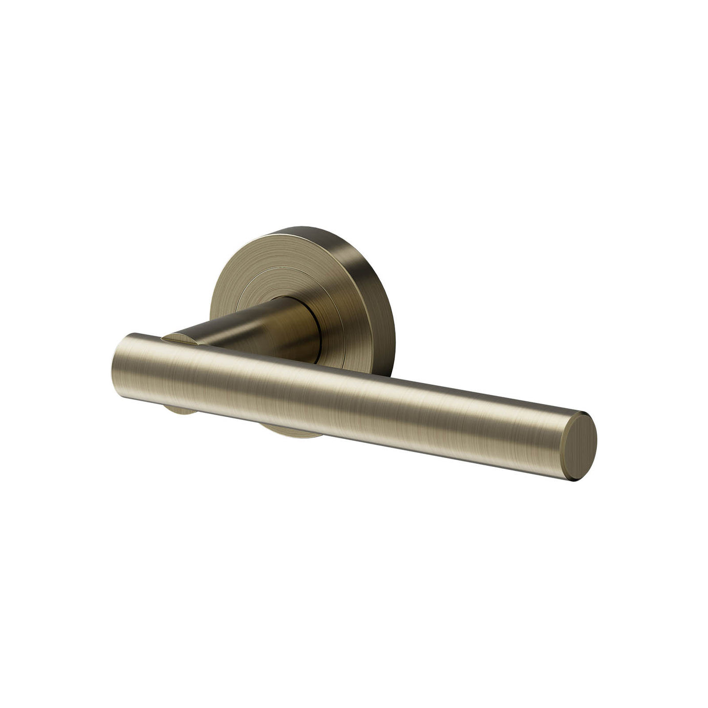 Door Handle Brushed Antique Brass Effect Straight Lever (L)124.5mm 3 Pack - Image 1