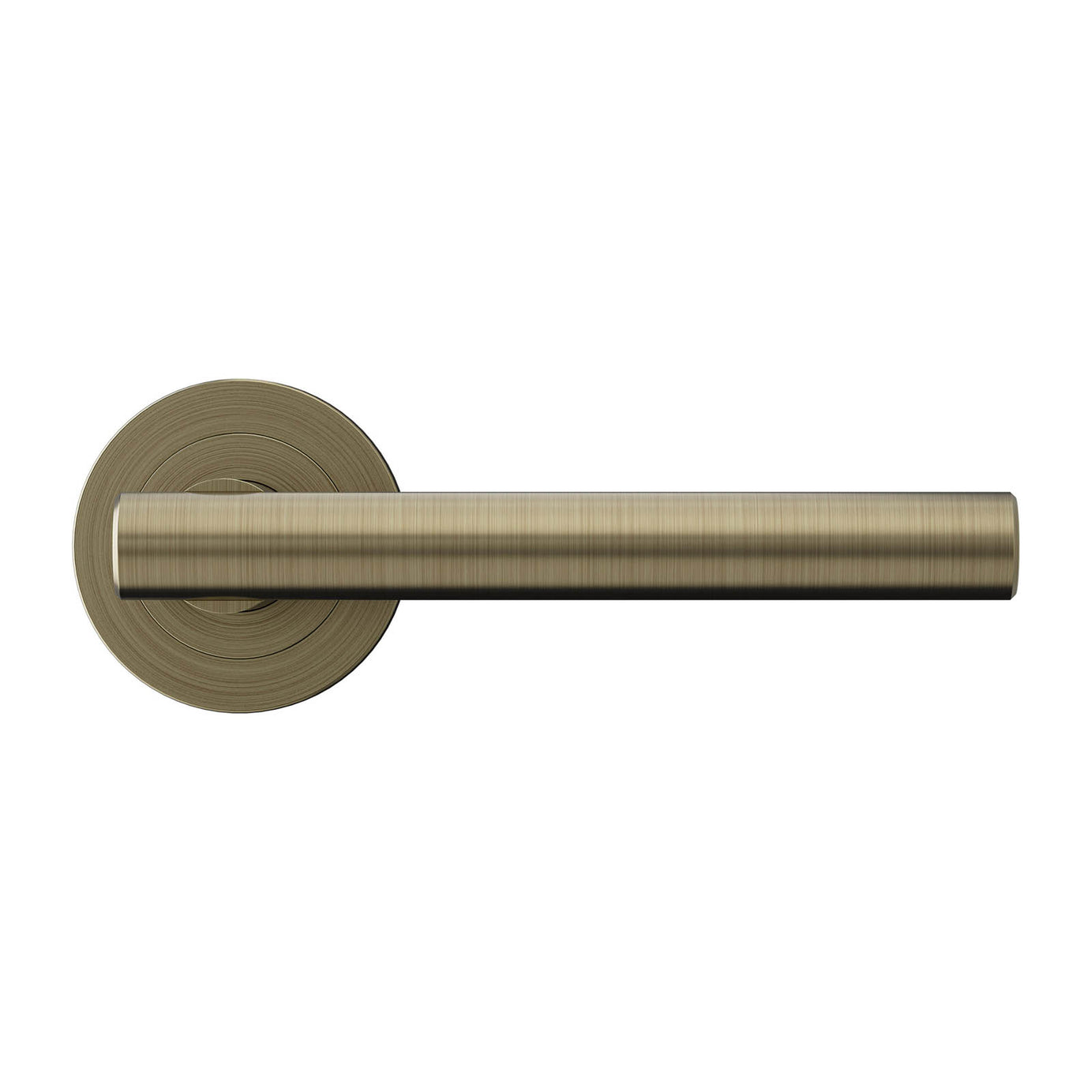 Door Handle Brushed Antique Brass Effect Straight Lever (L)124.5mm 3 Pack - Image 3