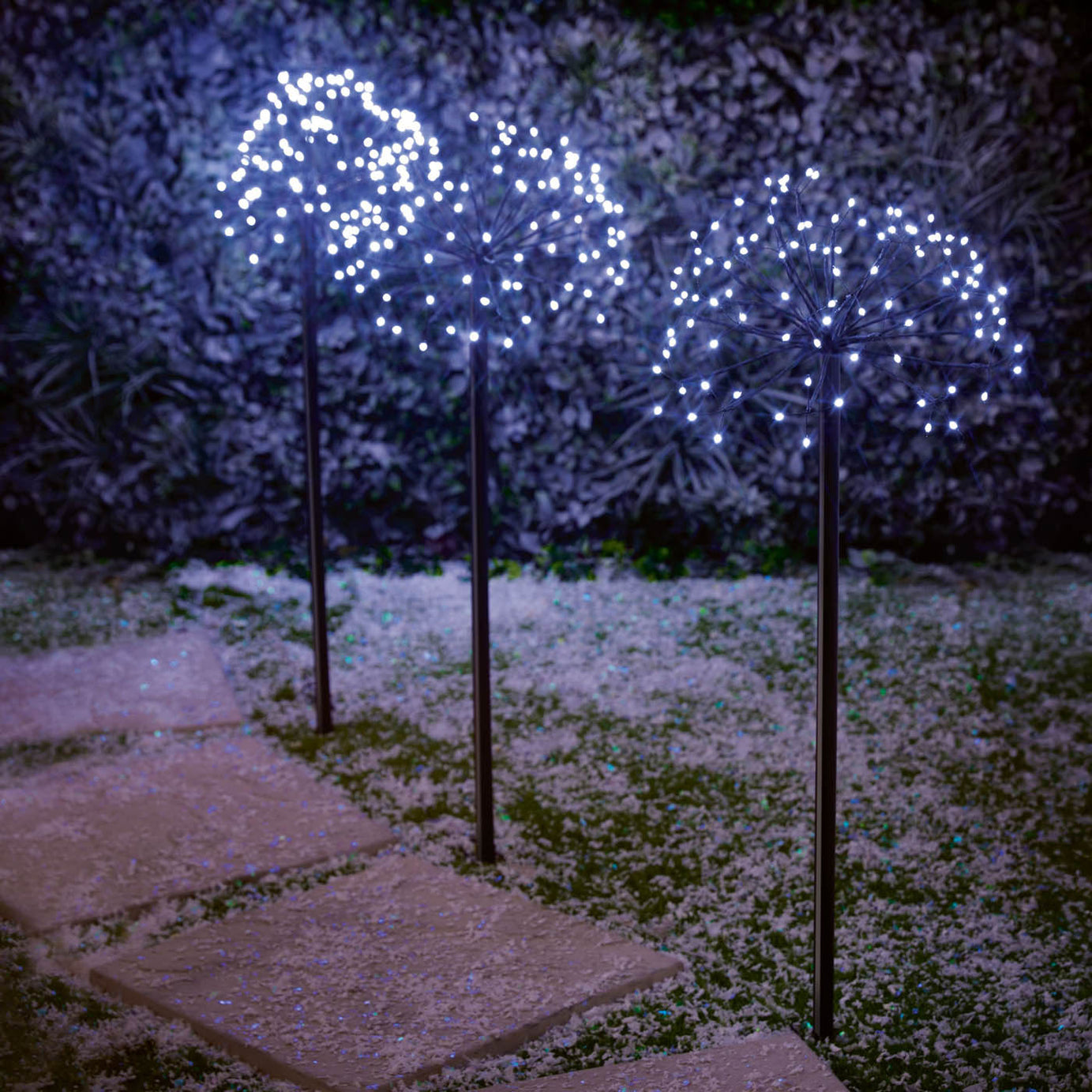Garden LED Stake Light Indoor Outdoor White Round Festive (H)100 x (D)50cm - Image 1