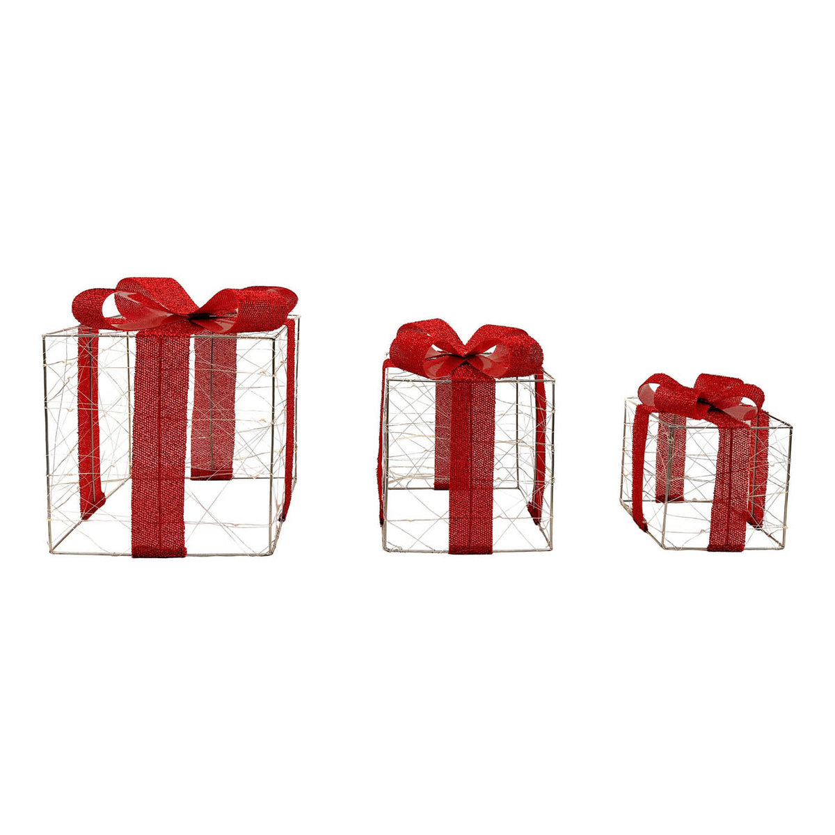 LED Christmas Silhouette Parcel Set Freestanding Warm White Timer Indoor Outdoor - Image 3