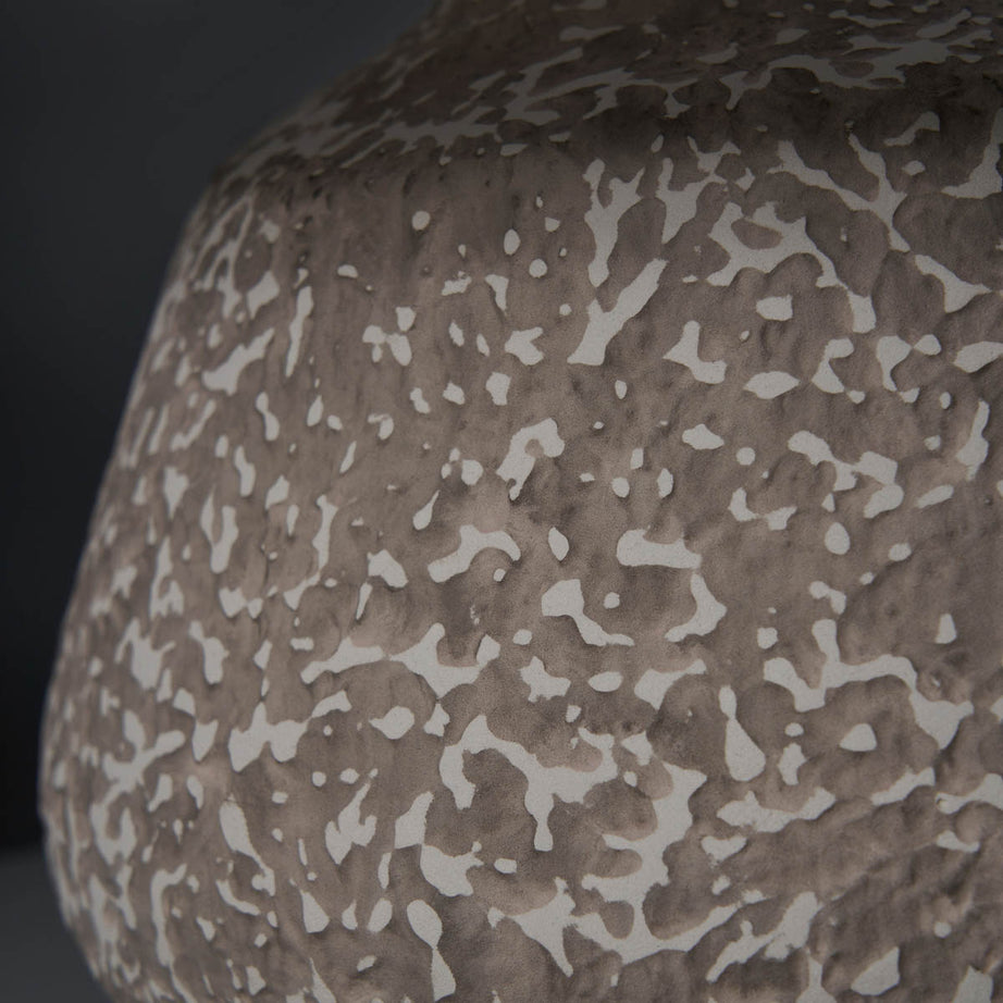 Table Lamp Round Ceramic Sandy Matt Natural Fabric Contemporary (H)40 (Dia)29cm - Image 6