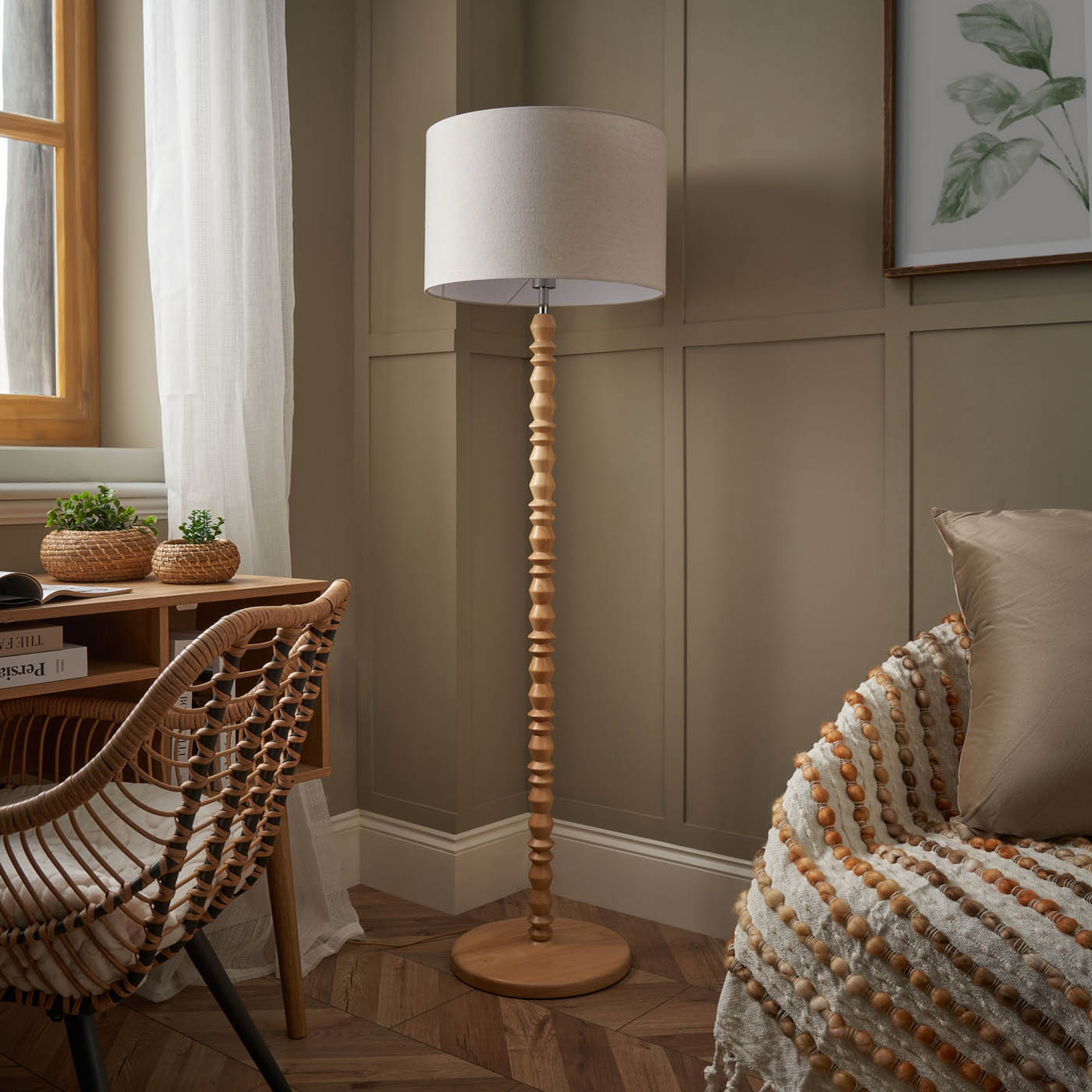 Inlight Floor lamp Patos Matt Natural Wood effect LED (H)160cm - Image 5