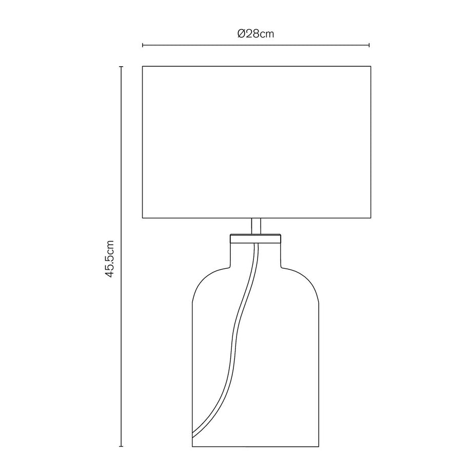 Inlight Table Lamp Glass Bottle Bubbles Amber Antique Effect Round Bedside Light - Image 3