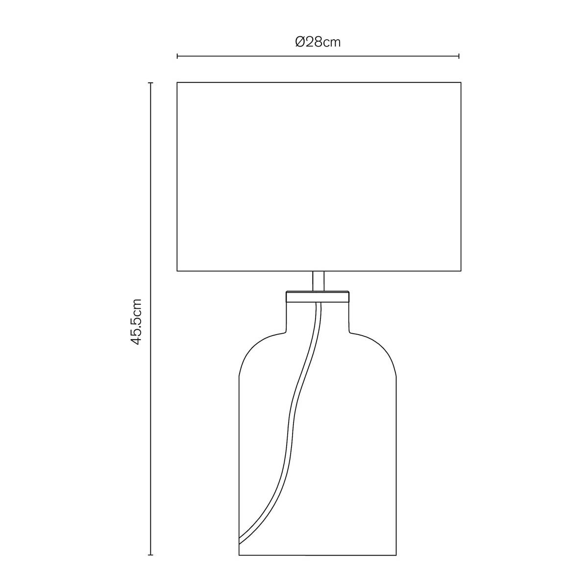 Inlight Table Lamp Glass Bottle Bubbles Amber Antique Effect Round Bedside Light - Image 3