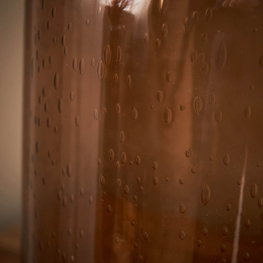 Inlight Table Lamp Glass Bottle Bubbles Amber Antique Effect Round Bedside Light - Image 7