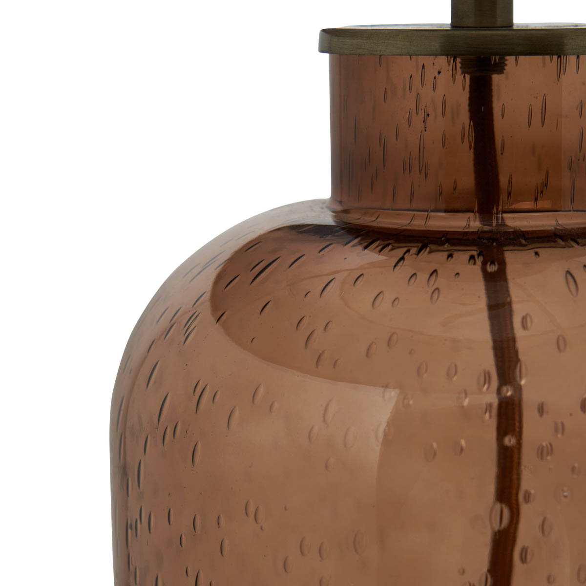 Inlight Table Lamp Glass Bottle Bubbles Amber Antique Effect Round Bedside Light - Image 8