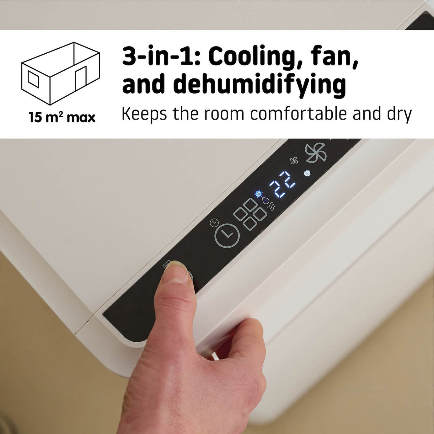 Mobile Air Conditioner White Portable 3IN1 Cool Fan Dehumidifier 2 Speed 7000BTU - Image 2