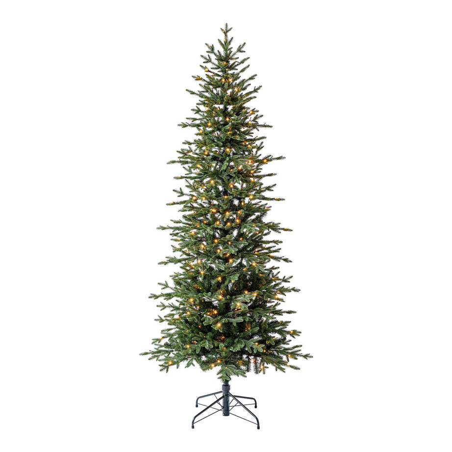 Christmas Tree Artificial Warm White LED Natural Pre-Lit Green With Stand 7.6ft - Image 1