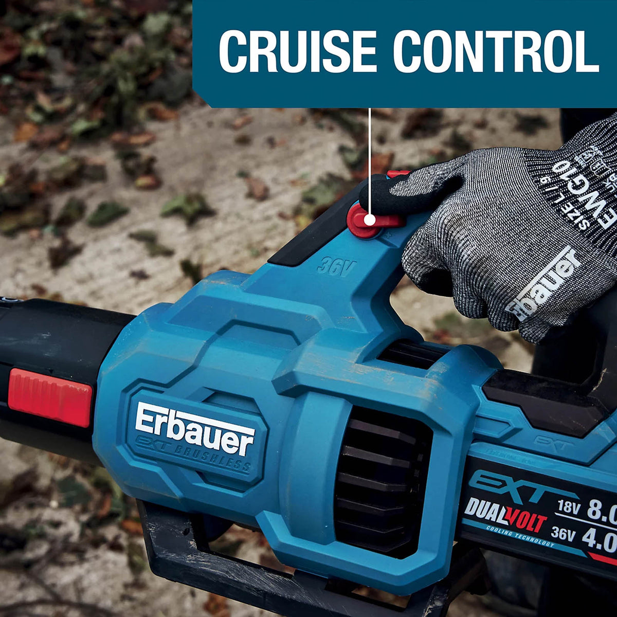 Erbauer Leaf Blower 36V EXT Brushless Cordless Bare Tool Garden ERT1028GBL - Image 3