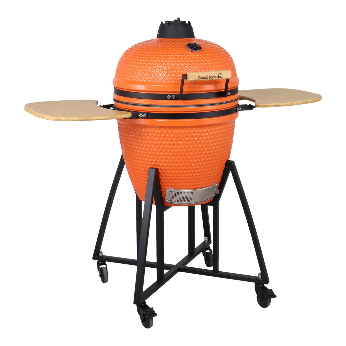 GoodHome Kamado Egg BBQ Charcoal Sagami Orange Ceramic 54.5cm With Thermometer - Image 1