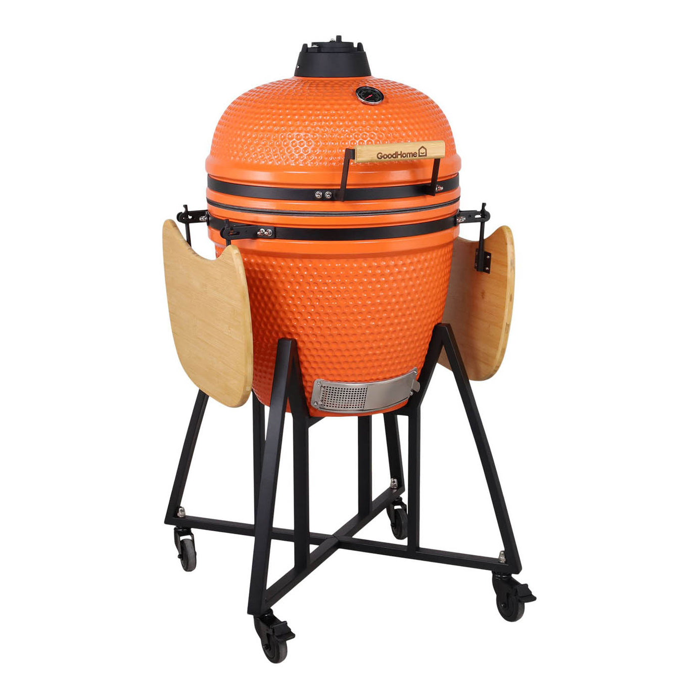 GoodHome Kamado Egg BBQ Charcoal Sagami Orange Ceramic 54.5cm With Thermometer - Image 6