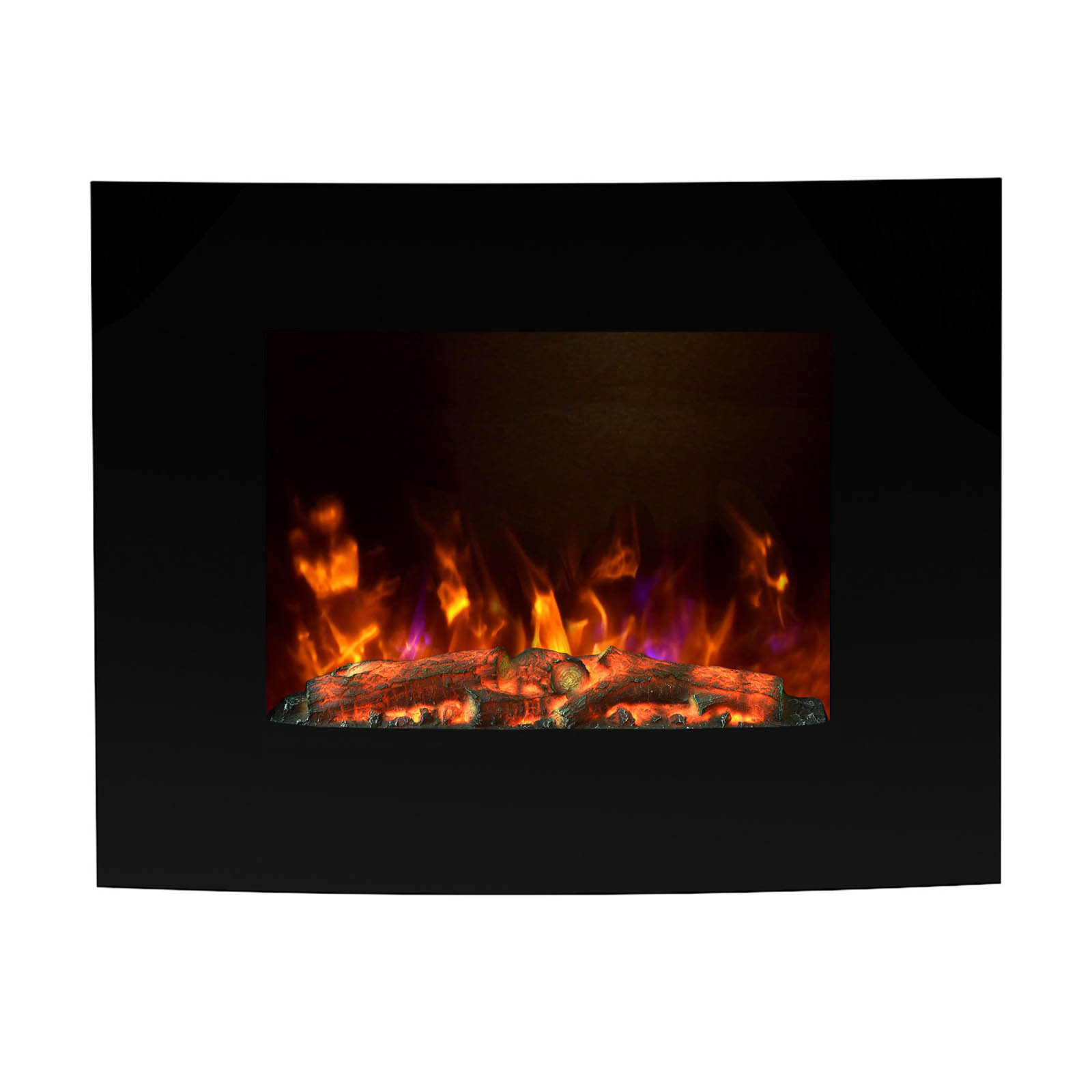 Be Modern Quattro 2kW Gloss Black Glass effect Wall-mounted Fire (H)55.5cm (W)64cm - Image 1