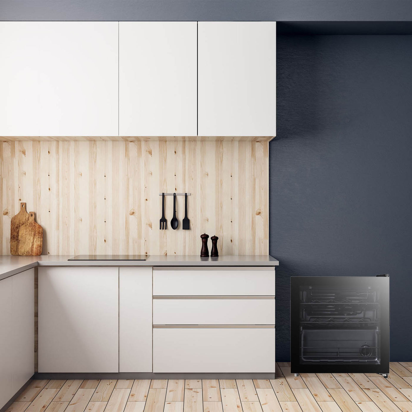 NNWC14UK Freestanding Wine cooler - Matt black glass effect - Image 2