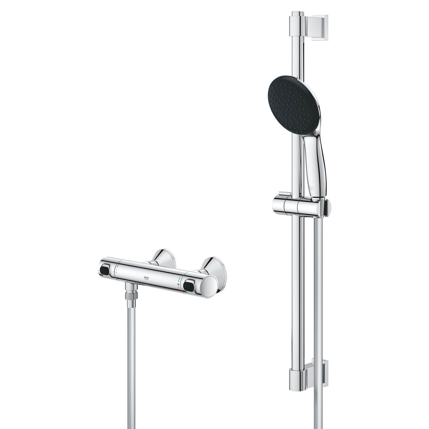 Grohe Precision Mixer Shower kit Flow 600 Chrome Wall-mounted Thermostatic - Image 6