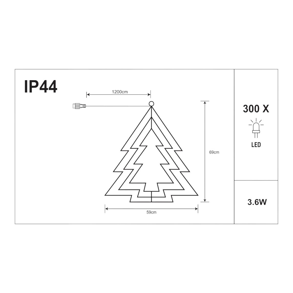 LED Christmas Tree Silhouette Wire Ice Or Warm White Indoor Outdoor Decoration - Image 2
