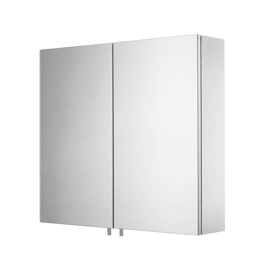 Croydex Bathroom Cabinet Mirrored Double Door Rectangular Modern (H)571 (W)600mm - Image 1