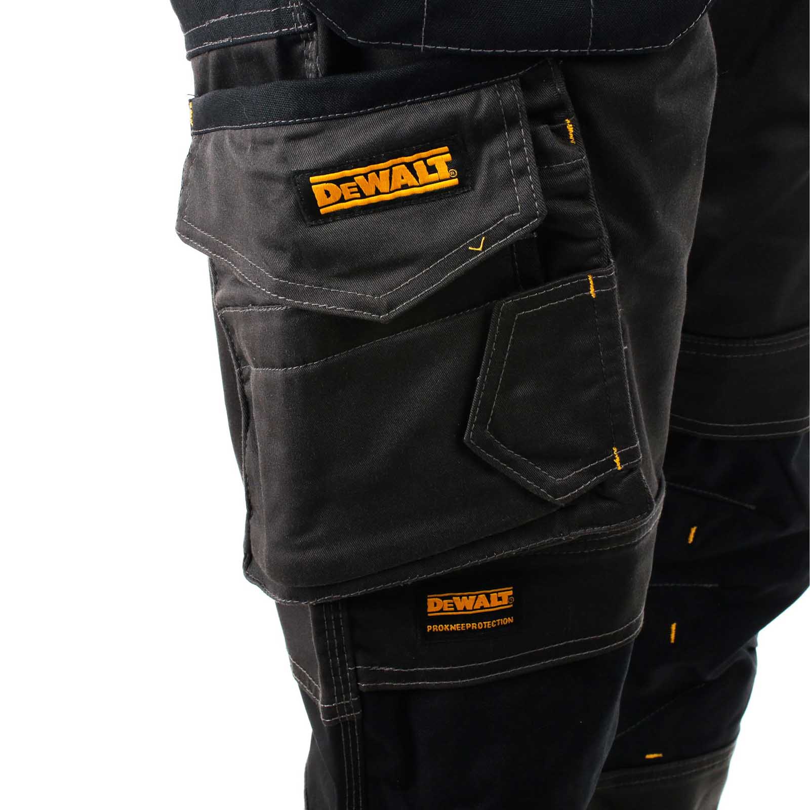 DeWalt Work Trousers Men's Regular Fit Black Grey Multi Pockets Cargo W40 L29 - Image 8