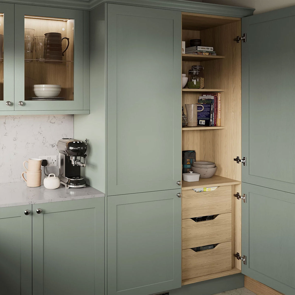Tydeman Kitchen Unit Matt Reed Green Base End Panel Shaker 900 x 610mm - Image 1