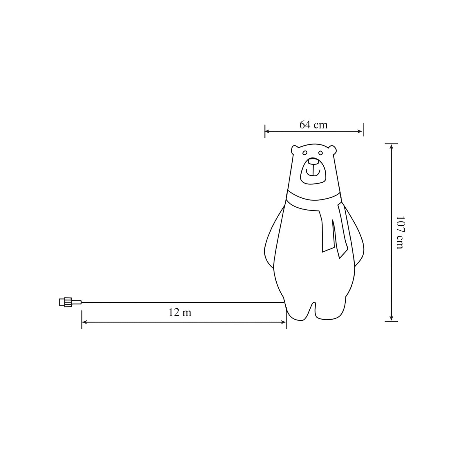 Inflatable Polar Bear LED Christmas Outdoor Decoration Ice White 3.5ft (H)1.05m - Image 3
