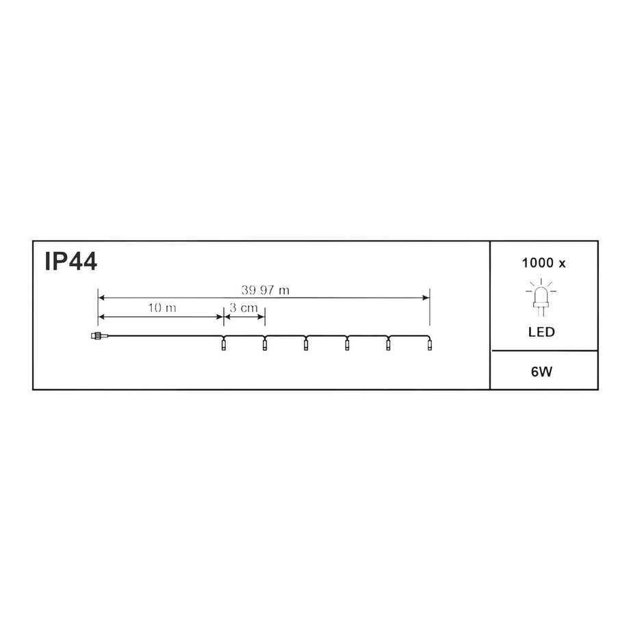 LED Christmas String Lights 1000 Ice White Timer Indoor Outdoor Home 39.97m - Image 2