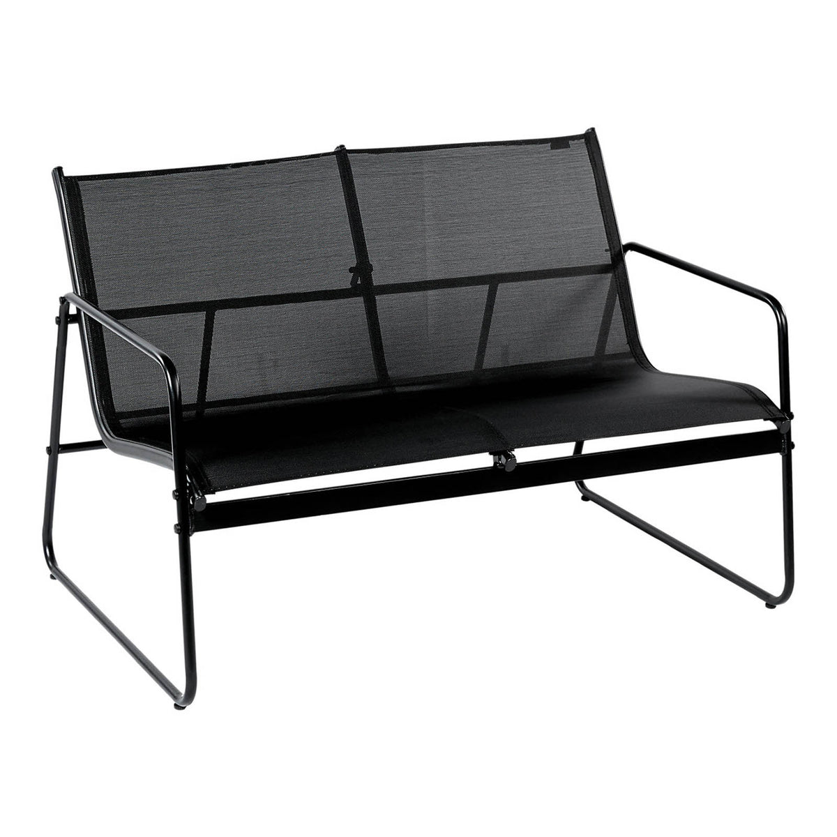 Krista 4 Seater Garden Furniture Coffee Set Black Steel Patio Table - Image 1