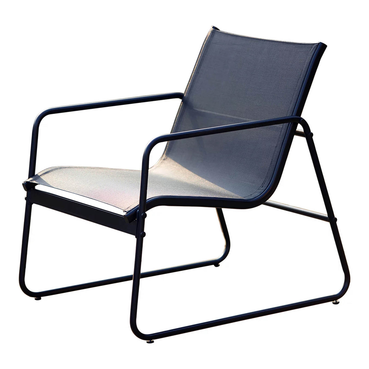 Krista 4 Seater Garden Furniture Coffee Set Black Steel Patio Table - Image 4