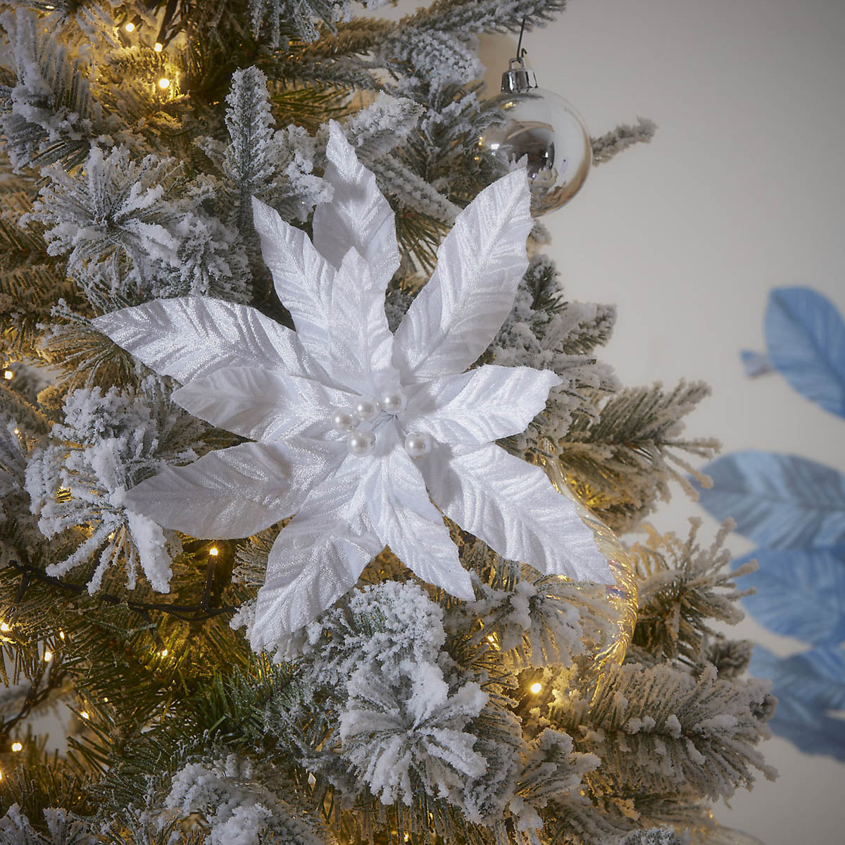 Christmas Tree Artificial  Green Snow Tipped Effect Hinged Indoor With Stand 6ft - Image 3