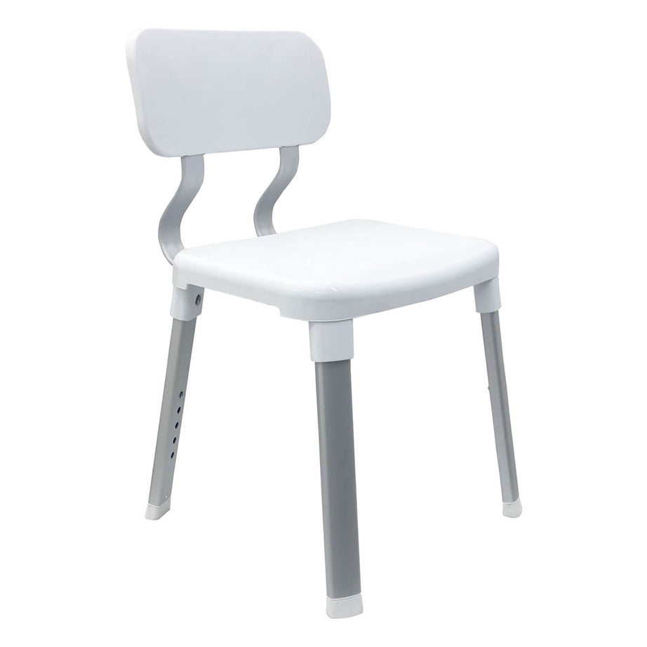 Evekare Shower Seat Deluxe Adjustable Height Non-Slip White Bathroom Aid - Image 1