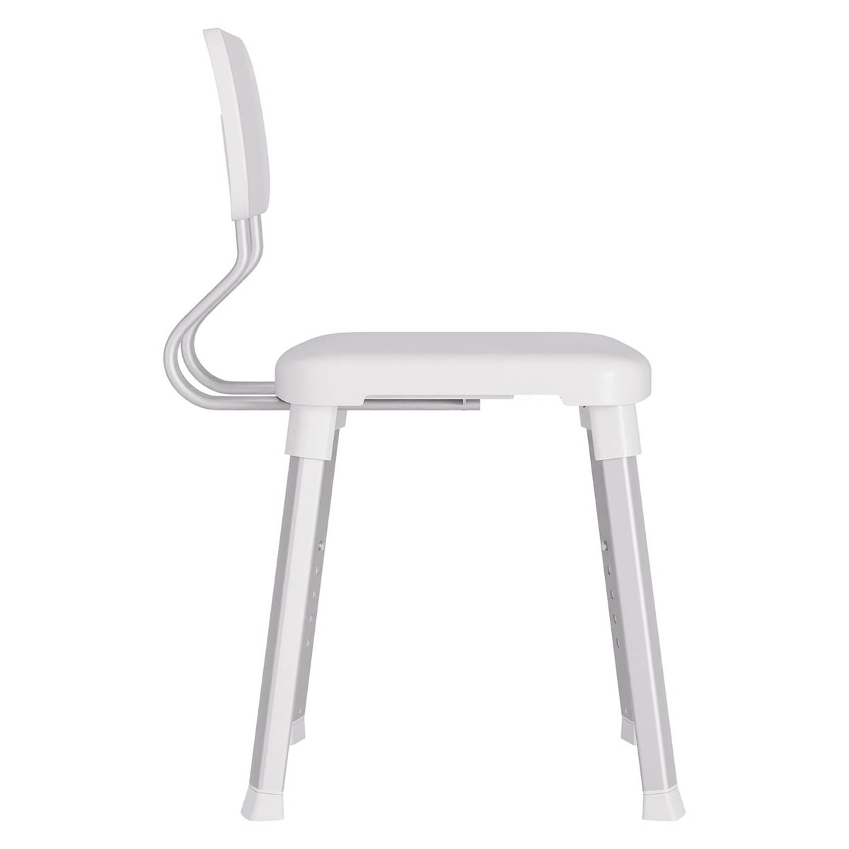 Evekare Shower Seat Deluxe Adjustable Height Non-Slip White Bathroom Aid - Image 4