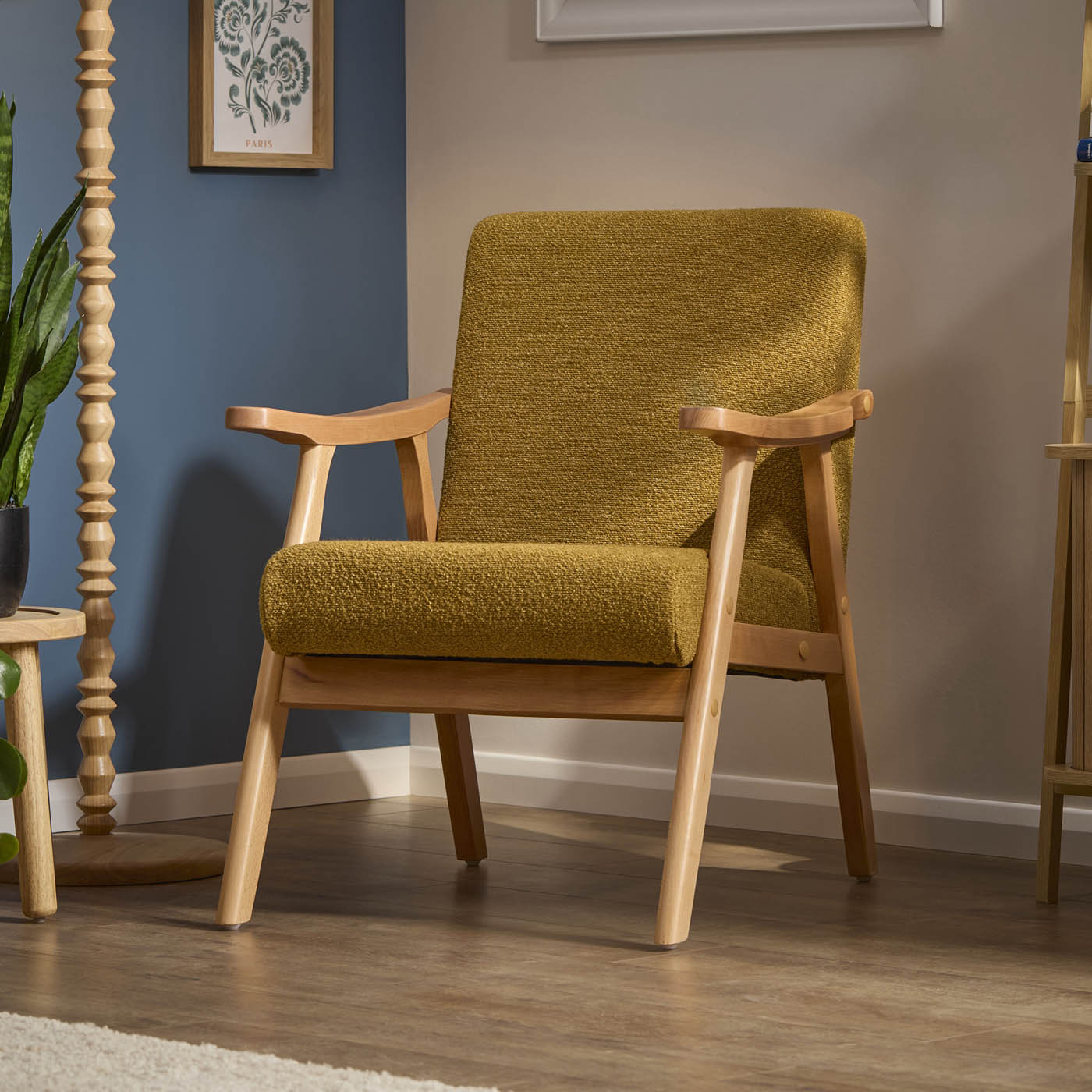 Occasional Accent Chair Mustard Contemporary Living Room Bedroom (H)83 x (W)64cm - Image 1