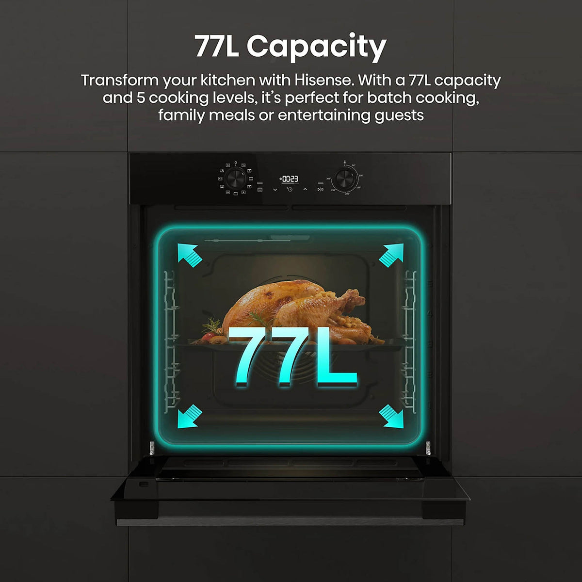 Hisense Built-In Single Electric Oven 77L Fan Catalytic Black BI624CBPGUK - Image 5