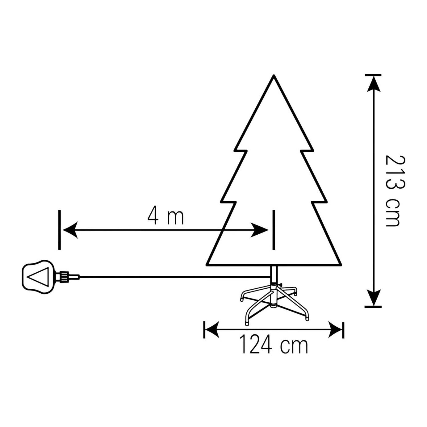 Christmas Tree 7ft Green Artificial LED Pre Lit Warm White Hinged Timer Indoor - Image 3